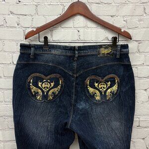 Vintage Y2K Apple Bottom Dark Wash Jeans Mid-Rise Sz US16